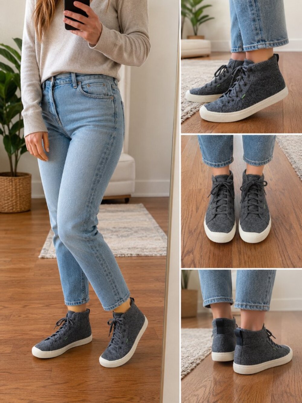 Cariuma Gray High-Top Sneakers (Vegan)